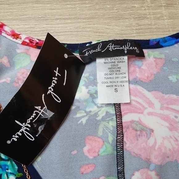 French Atmosphere SZ Small Top Floral Cold Shoulder Detachable Stretch Necklace - Picture 6 of 8